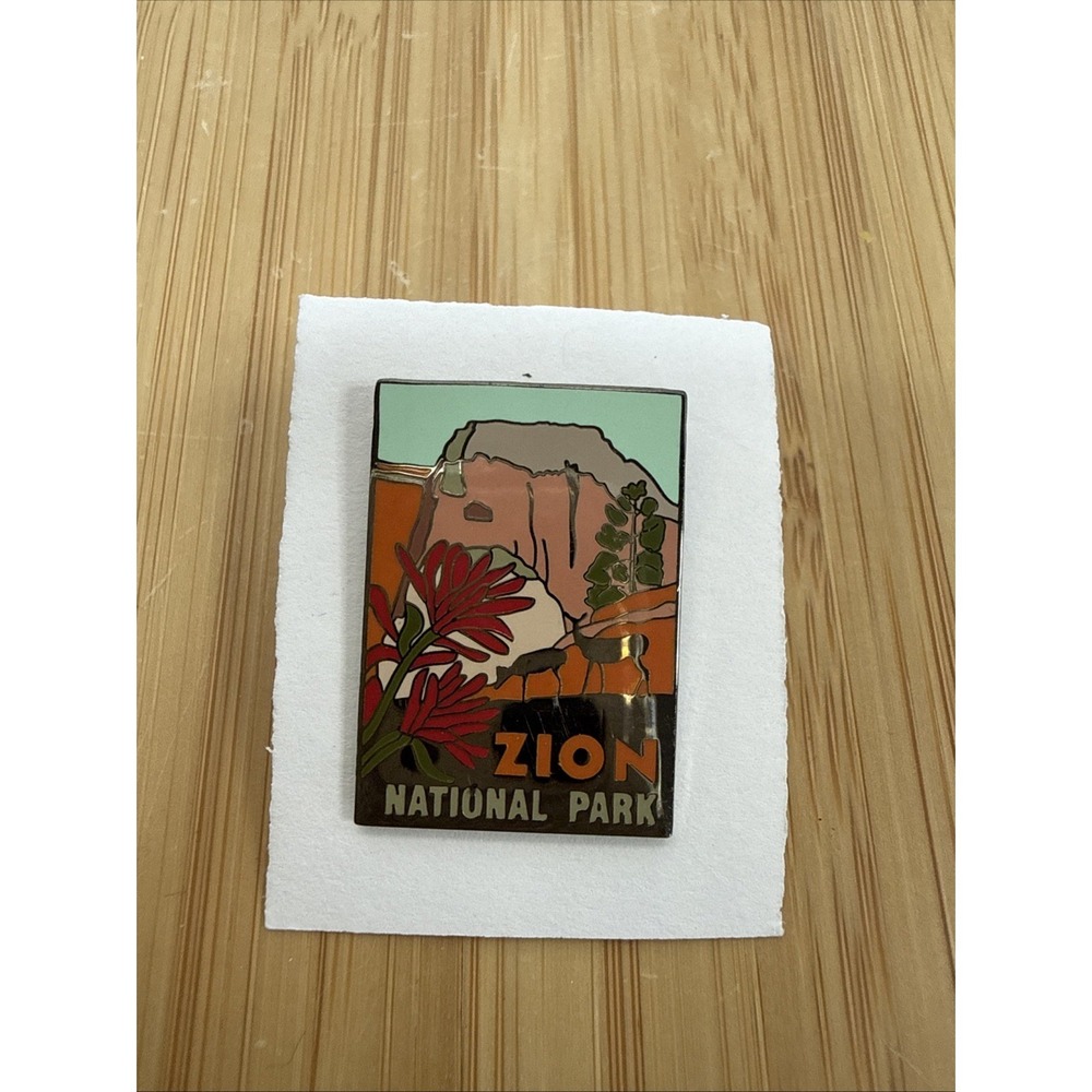 Vintage Zion National Park Pin Enamel Pinback Utah Souvenir Hiking